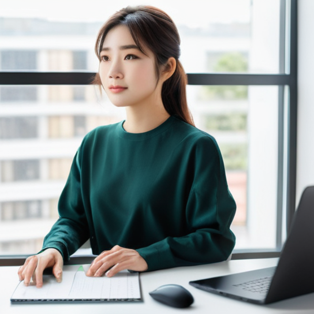 웹툰작가의 건강 관리 방법 - **Prompt: "A Japanese webtoon artist, a woman in her late 20s, is seated at an ergonomically designe...